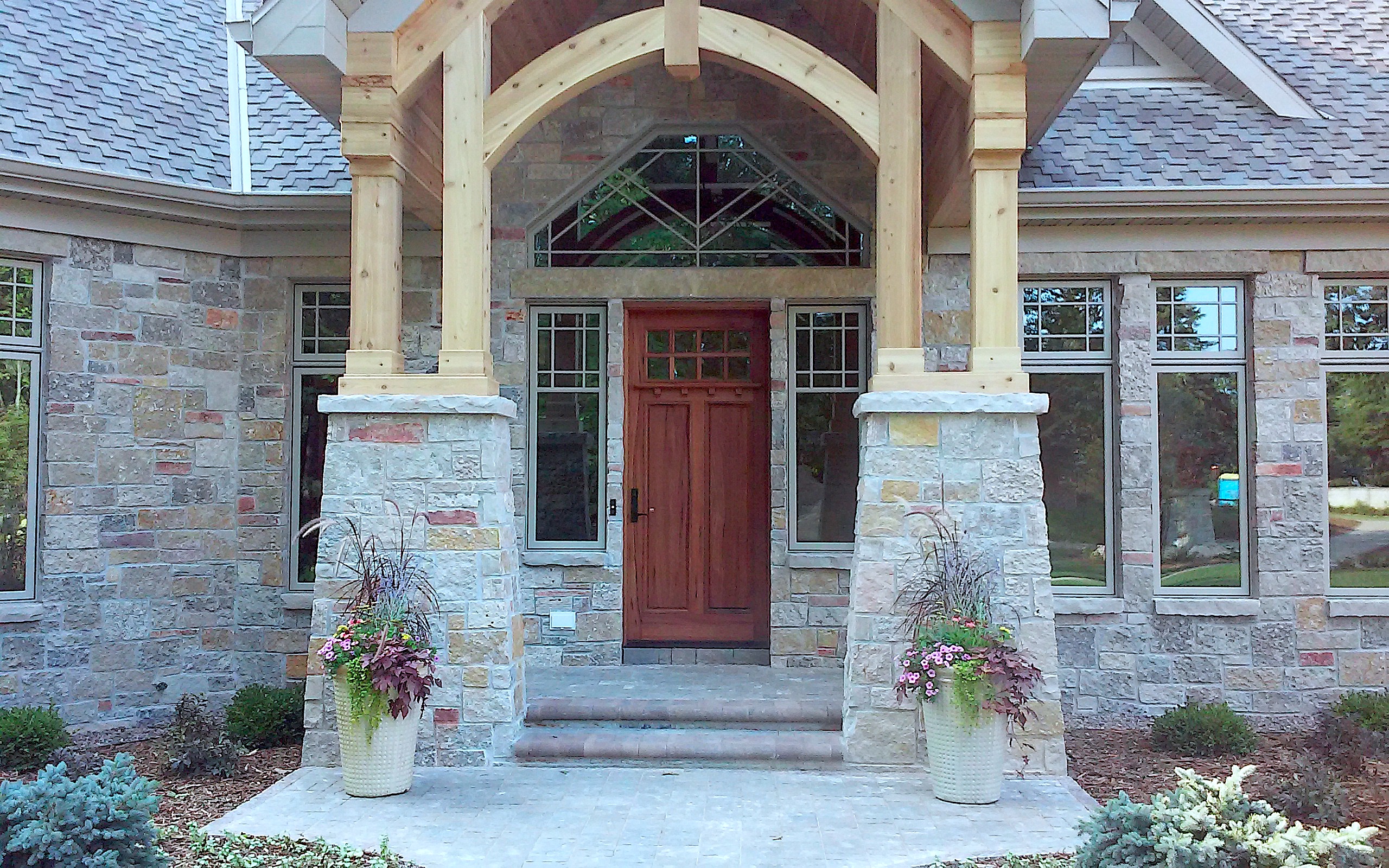 Front view of custom home